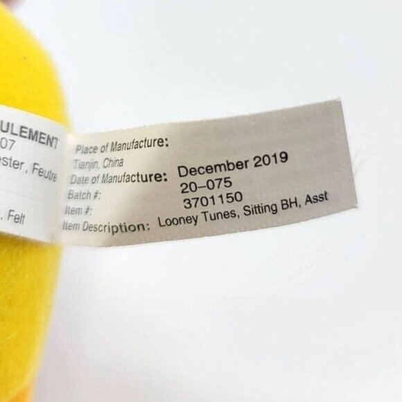 Looney Tunes Tweety Bird plush yellow 8.5" sitting stuffed animal cartoon - Picture 9 of 10